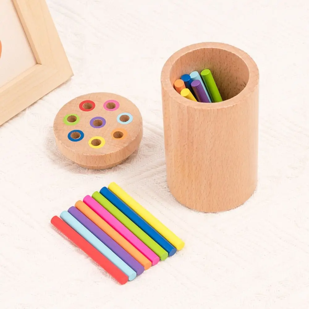 42/16 Colourful Sticks Wooden Stick Board Game Educational Dice Montessori Ball Dropping Game 6 Balls Fine Motor Development