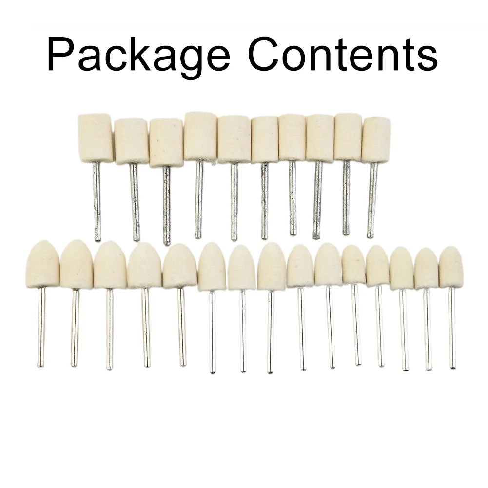 Assembly Felt Buffing Wheels Orbital Parts 25pcs Polishing Buffer Round Polish Rotary Fixture Power Tool Drill