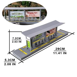 Estación de autobús de ciudad en miniatura, modelo de alta simulación, coches, montaje de plataforma, juguetes, fabricación de modelos DIY para Diorama