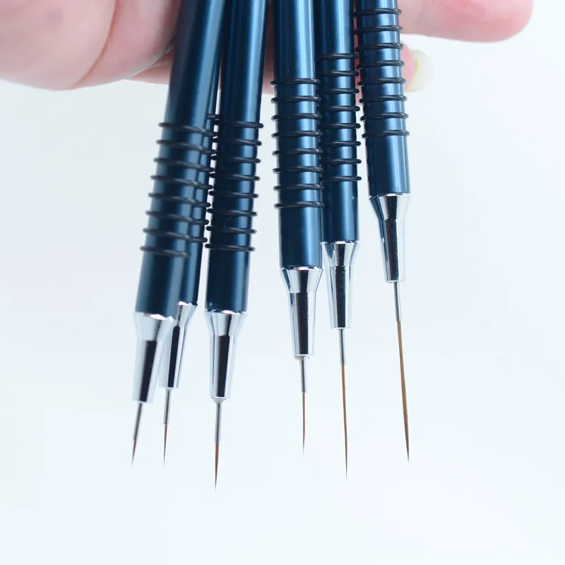 مجموعة فرش بطانة فنية للأظافر مكونة من قطعة واحدة، قلم رسم على شكل زهرة مخططة باللون الأزرق #1