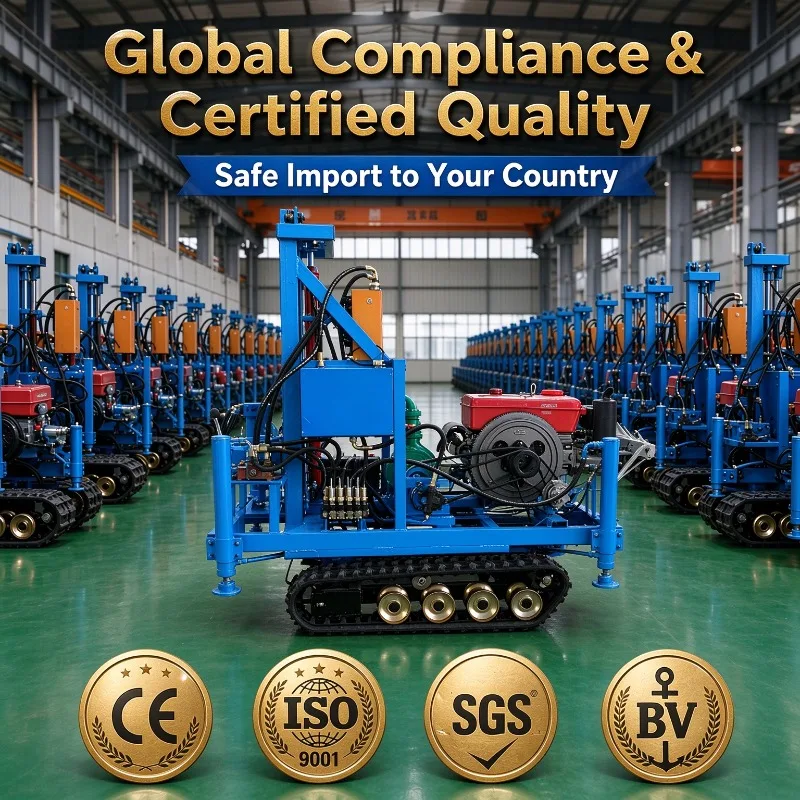 Portable Water Well Drilling Rig 100m Diesel Borehole Drilling Machine for Farm Household Rural Water Project High Efficiency