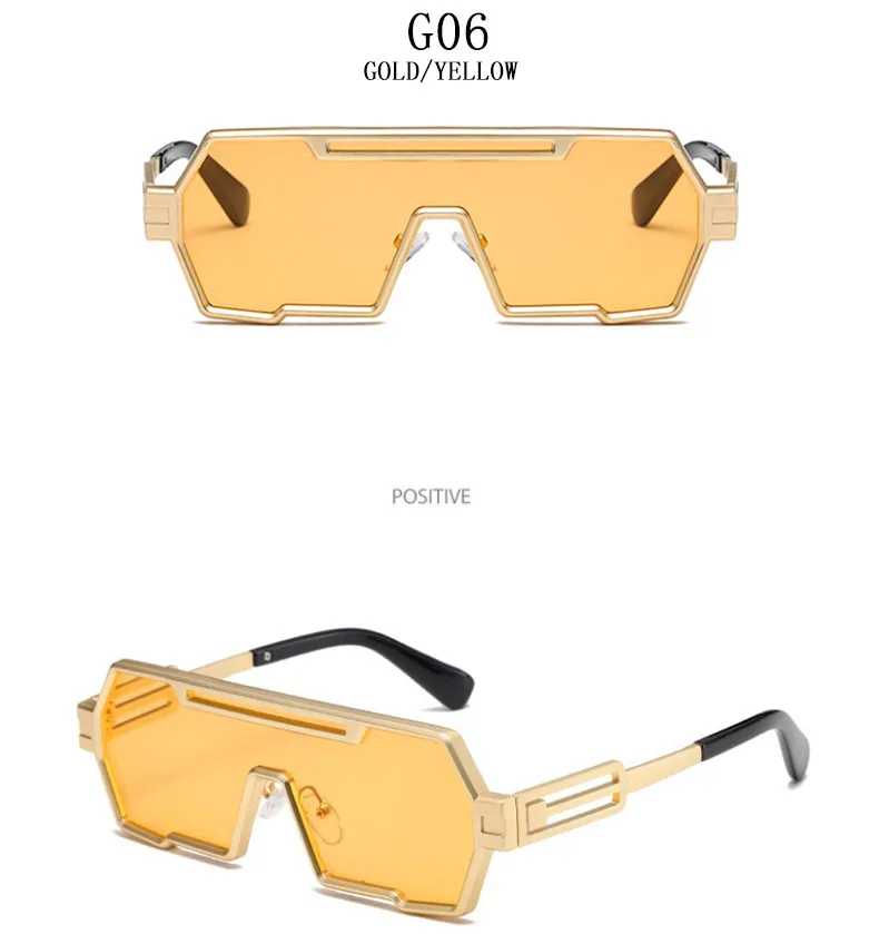 Heavy Metal Steampunk Sonnenbrille Für Männer Platz Vintage Punk Mode Gläser Retro Gafas De Sol Hombre Lunette De Soleil Homme – Detail 22