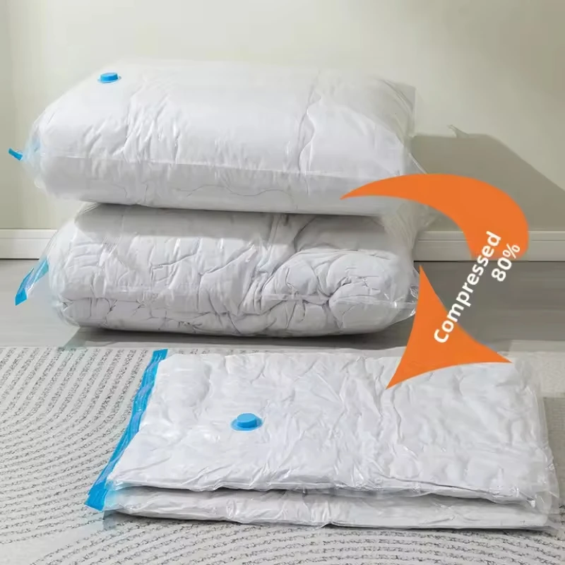 Paquet de 20 sacs de conservation sous vide, Compression peu encombrante pour couettes et couvertures, scelleuse pour vêtements, pompe à main incluse