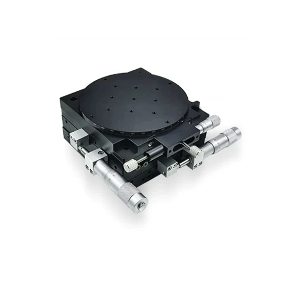 Manual XY R-Axis Three-Axis Displacement Platform Aluminum Alloy Optical Rotary Stage Micrometer Adjustment LS125-LM