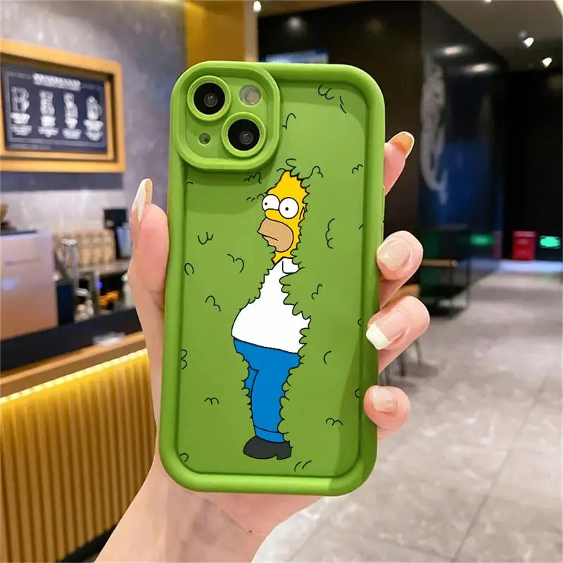 Funda a prueba de golpes de Los Simpsons Disney para Apple iPhone 16 16E 11 12 13 14 Pro Max 15 Plus, Funda protectora de silicona para teléfono