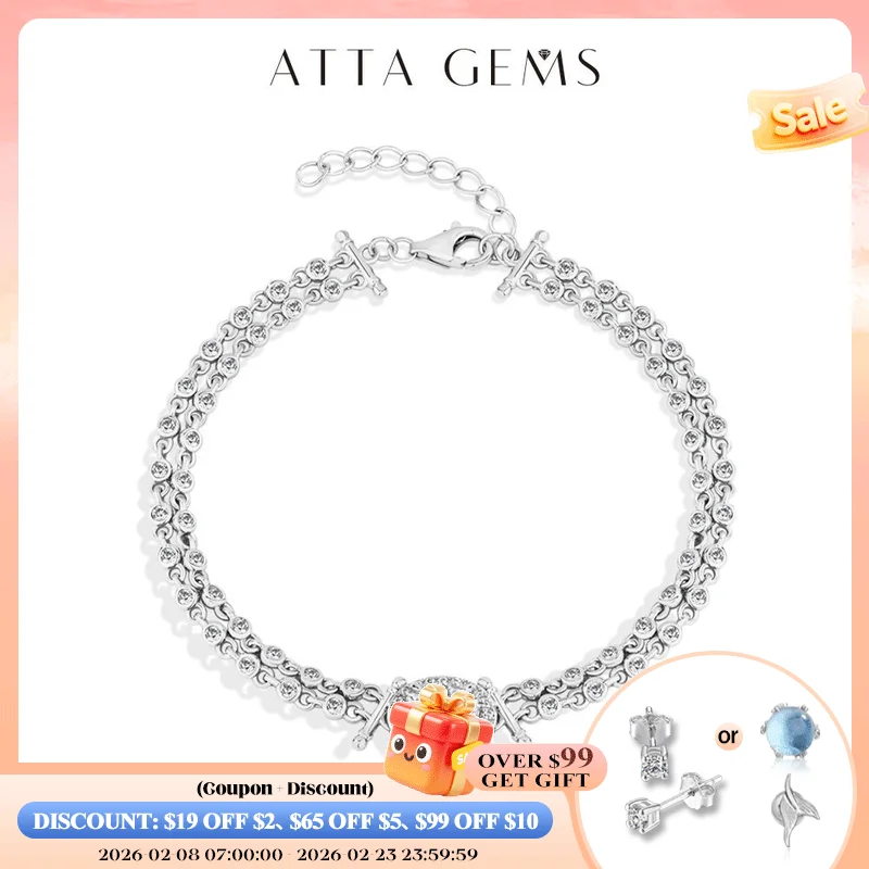 

ATTAGEMS Oval Cut 1ct Moissanite Women’s Bracelets 925 Sterling Silver Adjustable Bracelet Top Quality Engagement Party Jewelry