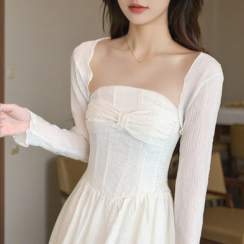 

Лето 2022, модная солнцезащитная рубашка, шаль с длинным рукавом, женская рубашка, однотонные шифоновые рубашки, блузка, женские топы, Camisas De Mujer N553