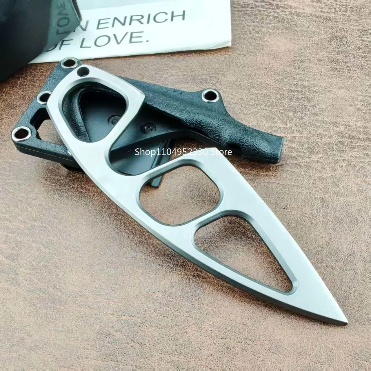 Vollstahl 440C Mini-Taschenmesser für Outdoor, Dschungel-Notfälle, Camping, Feststehende Klinge, Rucksack-Nutzwerkzeug, Paketöffner-Messer – Detail 3