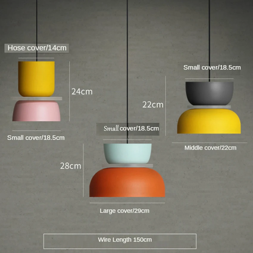 SANDYHA Modern Pendant Lamp Macaron Color Shade Hanging Ceiling Light Kitchen Dining Living Room Bedroom Bed Decor Led Luminaire