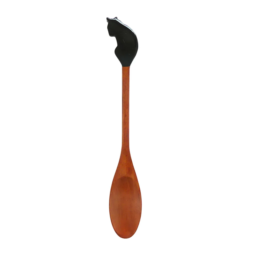 

Wooden Cat Spoons for Tea Coffee Dessert Salad Wood Eating Eco Friendly Safe Utensils Camping Picnicking Kitchen Gadgets