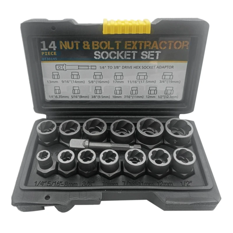 

Nut & Bolt Extractor Set Socket Screw Nut Extractor Remover Socket Tool Automotive Supplies