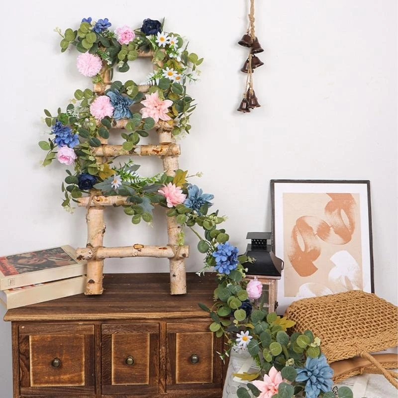 Artificial Rose Vine- Faux Flower Desk Decor with Flexible Stems for Table Centerpiece, Wedding, Home, Office, Party (1 J0MC - view 3