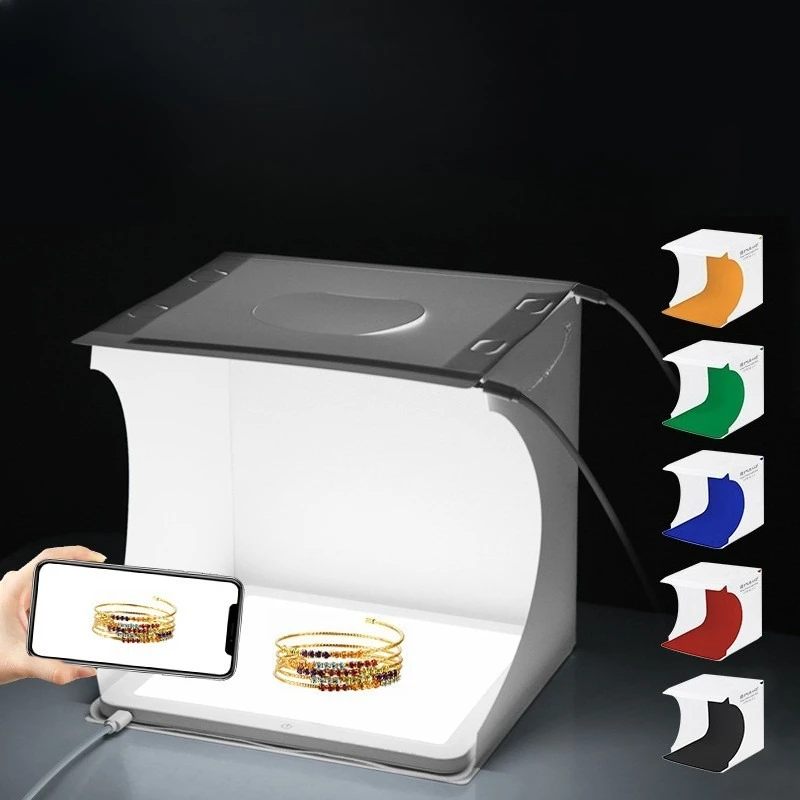 Portable folding 20CM shadowless lamp studio set, photo-free cutout photography set