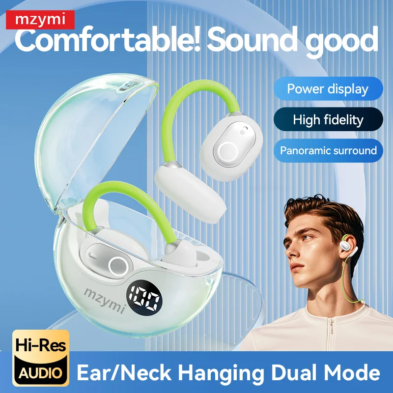 

mzymi M80 Earhooks TWS Wireless Headphones Hifi Stereo Bluetooth 5.4 Earphones Gaming Headsets Sports Earbuds For XIAOMI