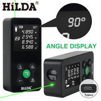 HILDA Laser Rangefinder 50M/100M/120M Red/Green Laser Distance Digital Tape Rechargeable and Measurable Angle Laser Measure