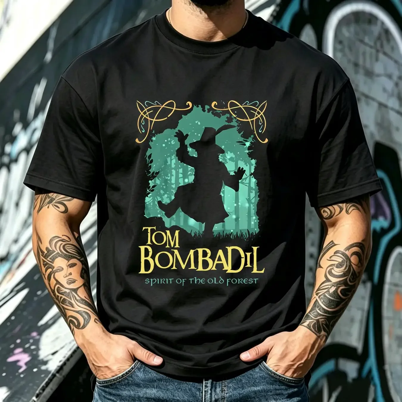 washed T Shirt Tom Bombadil Spirit Of The Old Forest Funny Ring Lord Character  vintage Washed Slightly Stretched Versatile