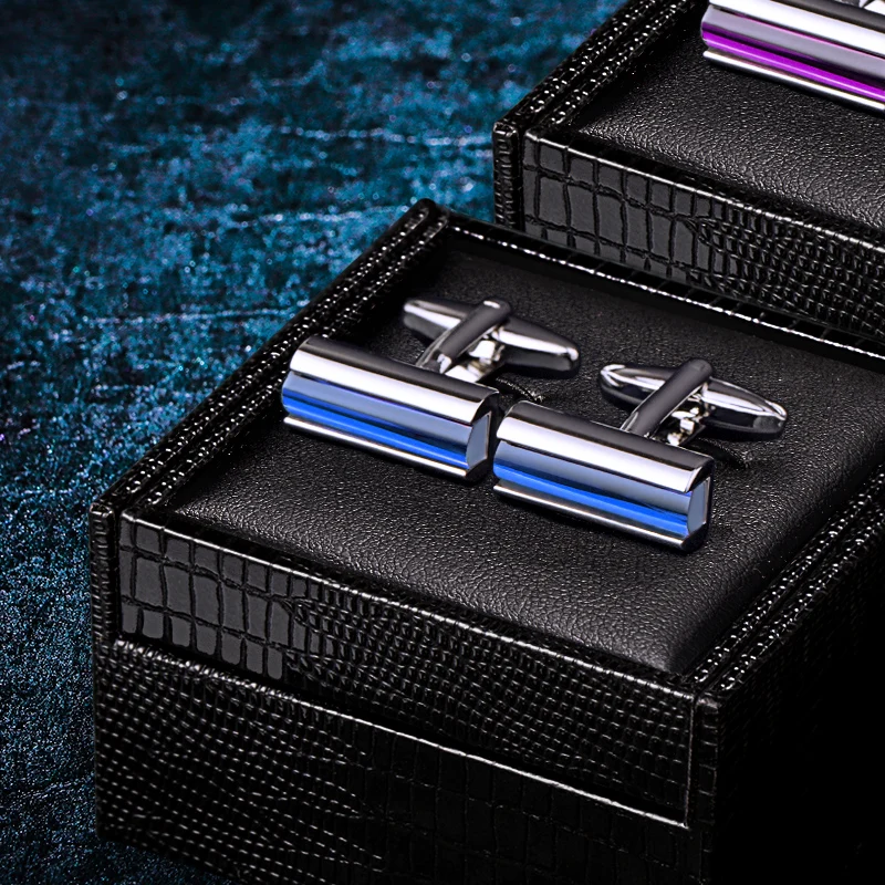 KFLK Jewelry Fashion shirt cufflink for mens Brand Blue Crystal Fashion cuff link Button male High Quality Wedding guests