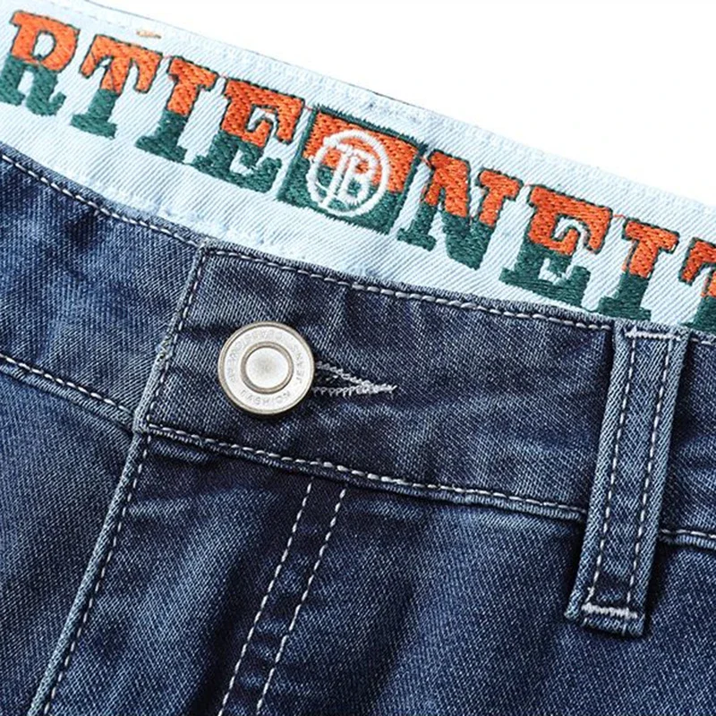 ホット販売男性通気性多用途デニムパンツメンズ春夏薄型スリムフィットジーンズ快適なダークグレーブルーグレーズボン