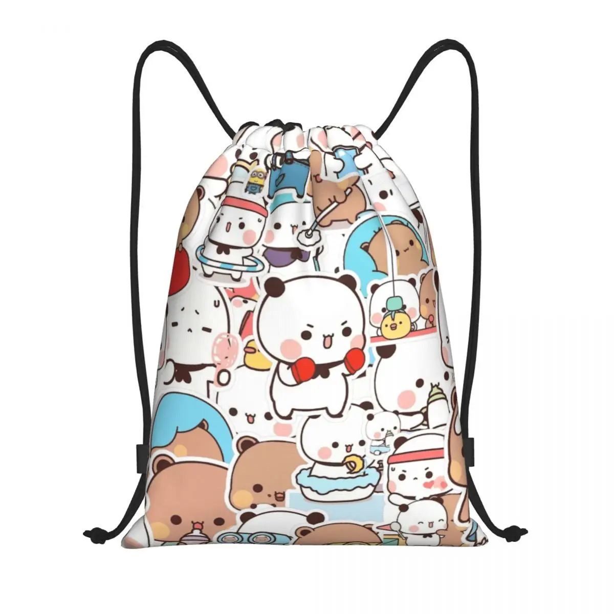 Mochila de almacenamiento de gimnasio deportiva Bubu Dudu con patrón ligero para hombres y mujeres con bolsas con cordón de melocotón y Goma personalizadas