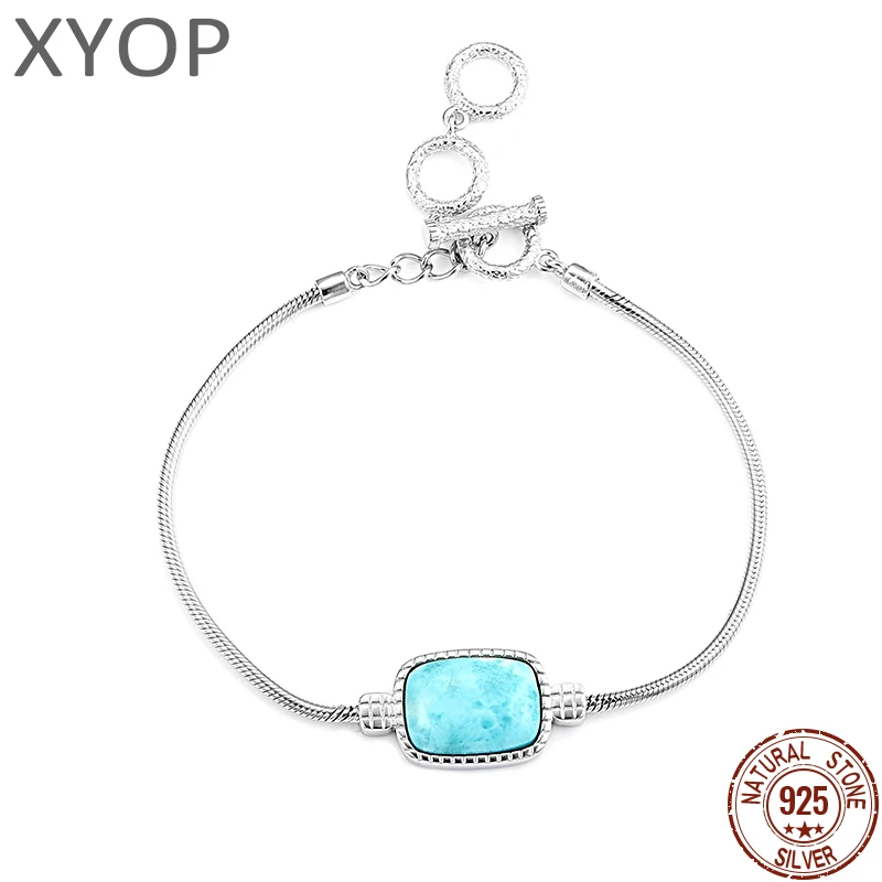 

XYOP 2025-летний модный простой браслет из ларимара из серебра 925 пробы — модные украшения для знаменитостей носить