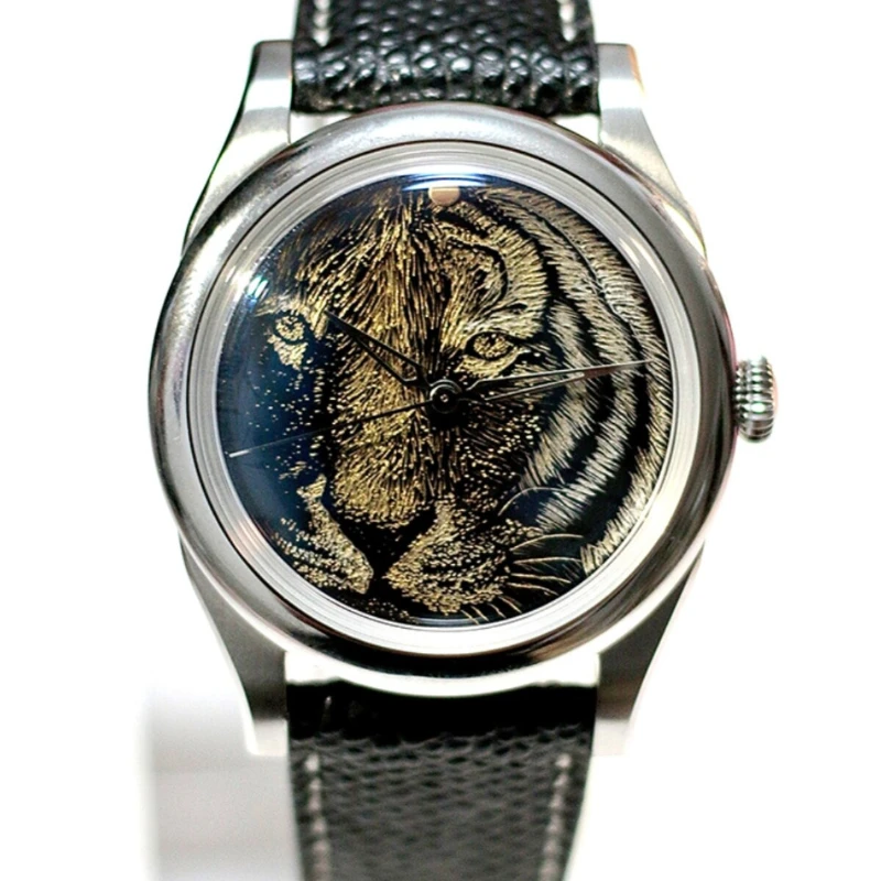 HUASUO intangible cultural heritage lacquer gold craftsmanship private custom watch SW200 automatic mechanical watch