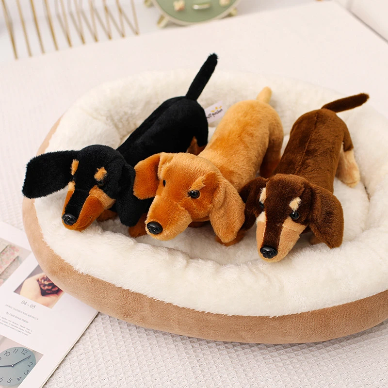 Simulare Verossilitudine bassotto Douglas Spats Black & Tan Coffee Bassotto Cane Peluche Dare bambini Brithday Gift