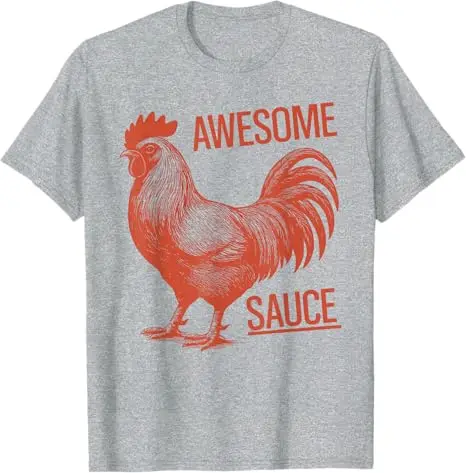 Fantastisches Sauce Chicken Rooster T-Shirt Farmer Grafik Outfit Y2k Design Sommermode Kleidung Kurzarm Blusen Spruch T-Shirt – Detail 6