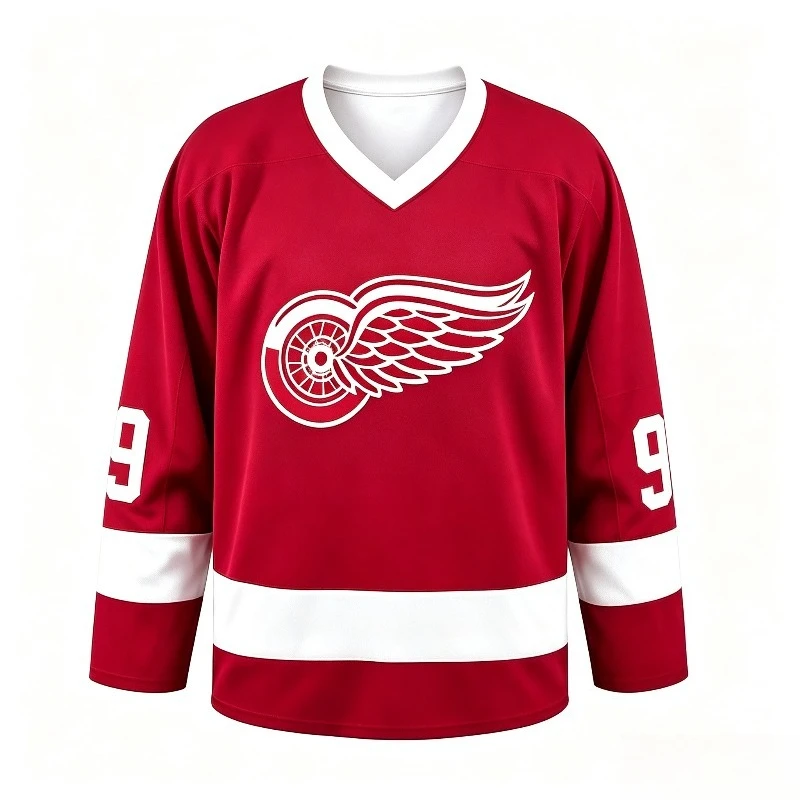 Wing‑Style Inspired Hockey Jersey Howe No9 3D Printed Red White Long Sleeve Unisex Breathable Vintage Sports Collectible Apparel