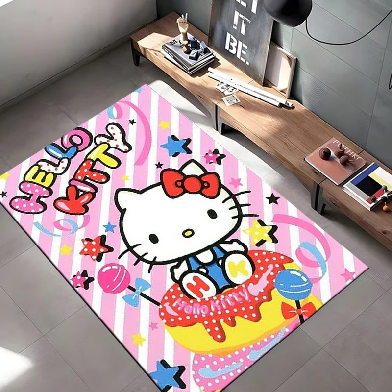 Japanese Anime Sanrio Hello Kitty Large Area 3D Carpet Home for Living Room Kids Bedroom Sofa Children\'s Doormat Floor Decor Rug