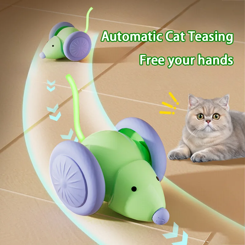 Interactive Cat Toys Electric Mouse Car Automatic Teaser Pet Toys Self-Help Boredom Reliever Indoor Cat Interactive Smart Toys