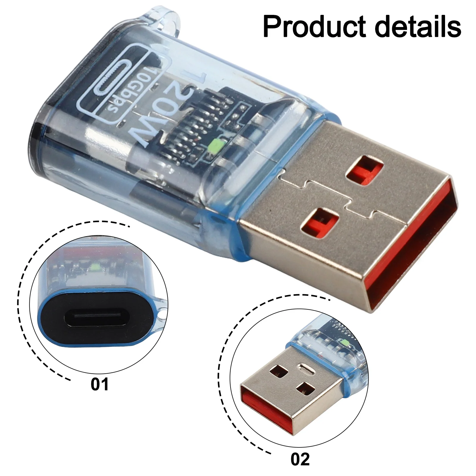 Streamlined USB C to USB A Adapter Compact Design with Fast Data Transfer Rate of Up to 10Gbps and High Power Delivery