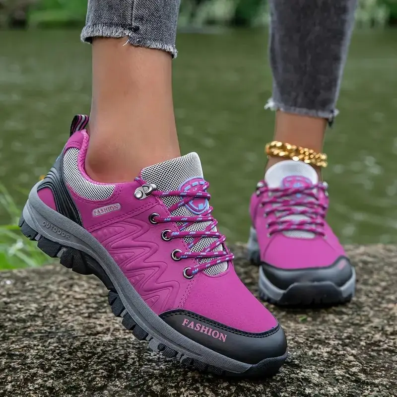 Zapatos de Montañismo antideslizantes para Mujer, zapatillas deportivas transpirables de Tendencia, informales, moda coreana para caminar, Otoño, 2024