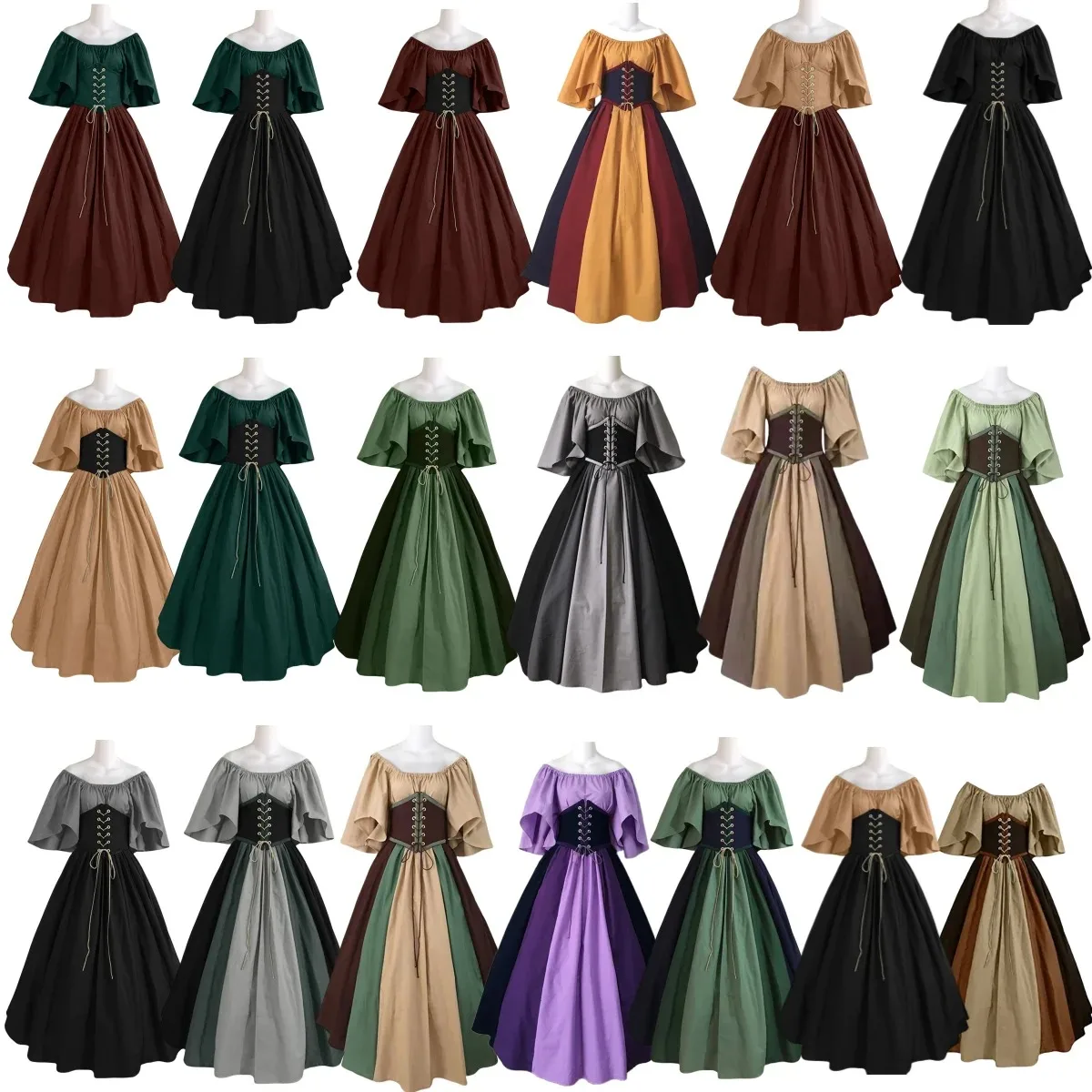 

Дворцовый средневековый костюм для косплея, винтажный корсет Виктории средневековья, готическое платье, ретро самоклеящаяся юбка, комплект юбки с рукавами-крылышками