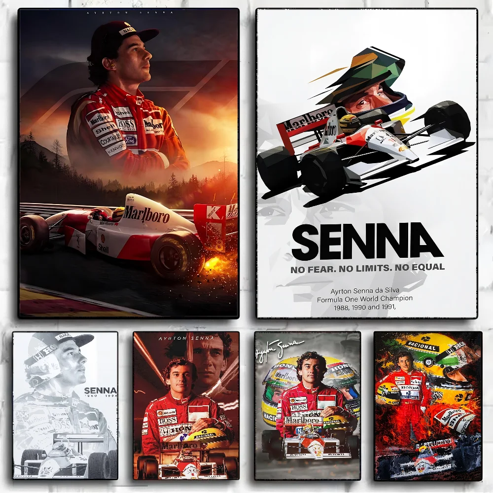 f1-Айртон-Таинг-Драйвер-Сенна-Классические-винтажные-постеры-Винтаж-Комната-Домашний-бар-Кафе-Декор-Скандинавский-домашний-декор