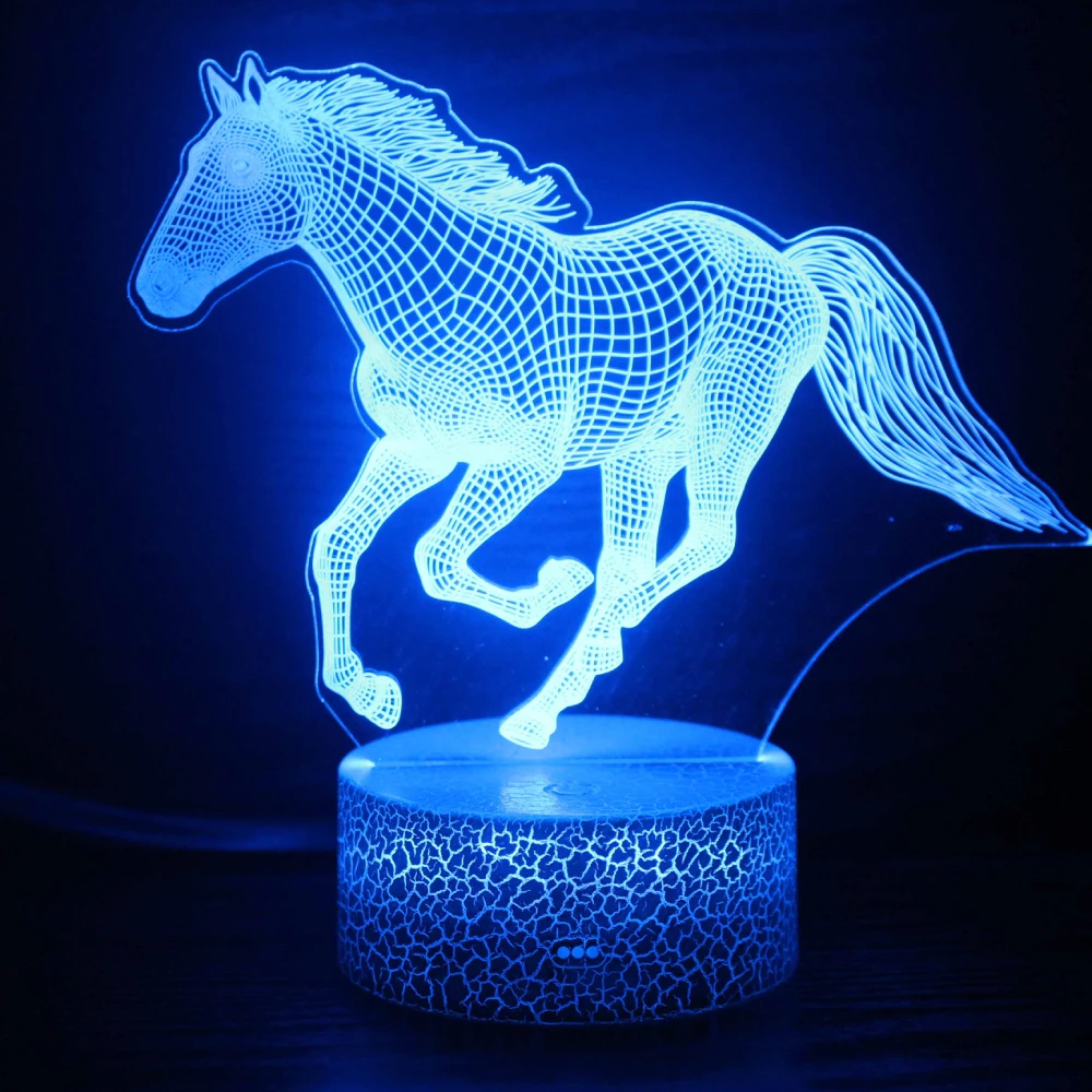 Nighdn Children Night Light for Bedroom Horse Lamp Touch 7 Color Changing Nightlight Birthday Christmas Gift for Kids Room Decor