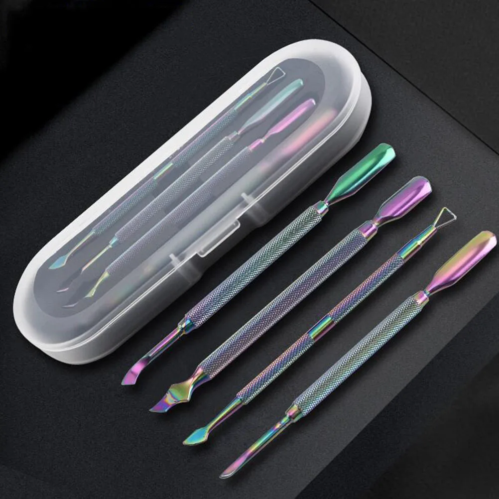 

4Pcs Colorful Titanium Manicure Tools Lightweight Practical Nail Art Supplies for Home Professional Nail Art Accessories