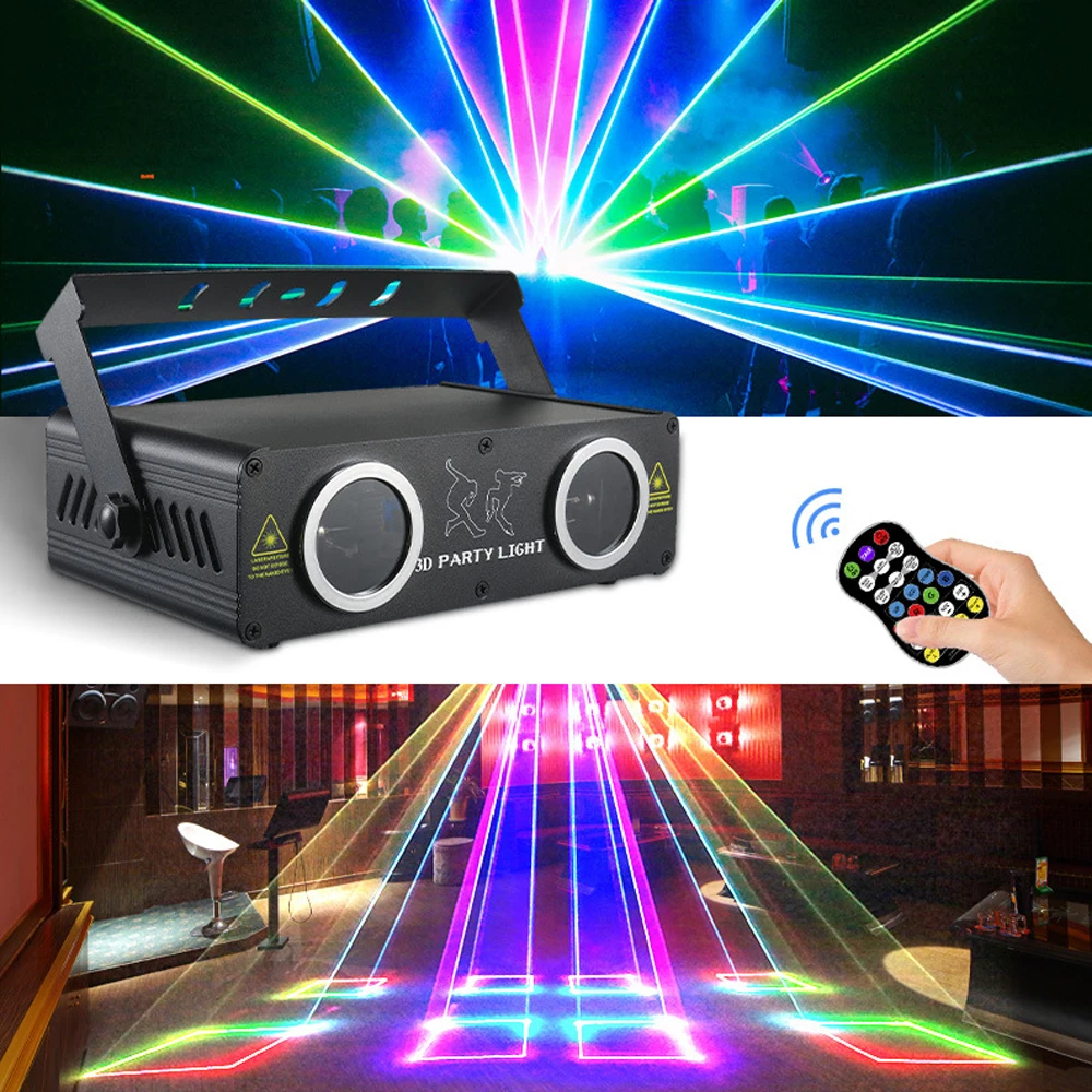 

2 Lens DJ Laser Party Light 600MW RGB Animation Lazer Light Projector 3D Animation Laser for Disco Nightclub Wedding Event Shows