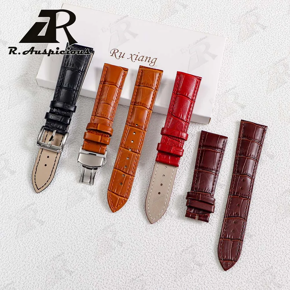 Cowhide Strap Crocodile Watch Band Unisex Pin Buckle For Omega Longines Patek Philippe TAG Heuer Montblanc Vacheron Constantin