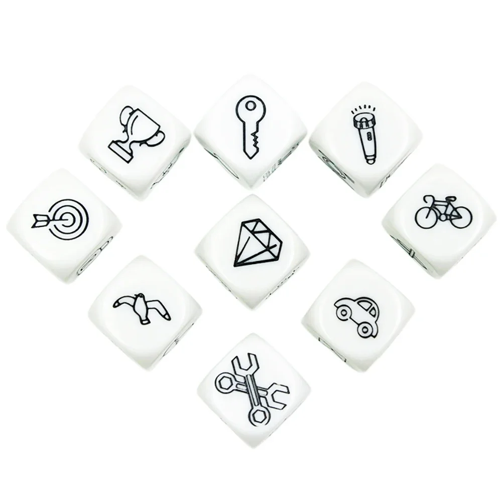 20mm Telling Story Dice 9Pcs/Set 6 Sided for Imagination Story Foster for Children Primer Education Tools Parent-children Game