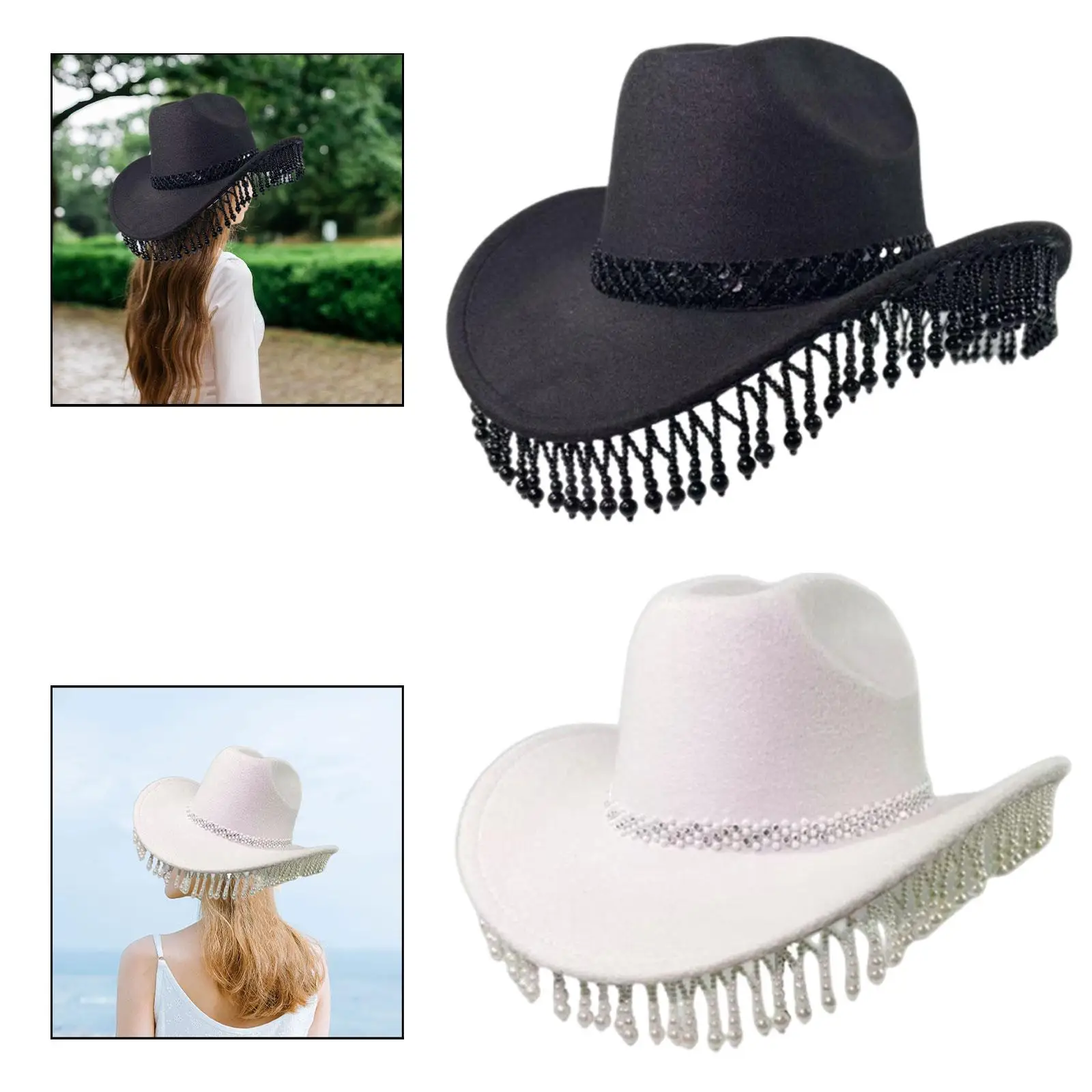 قبعة رعاة البقر الغربية للبالغين قبعة راعية البقر لأداء حفلات الخطوبة