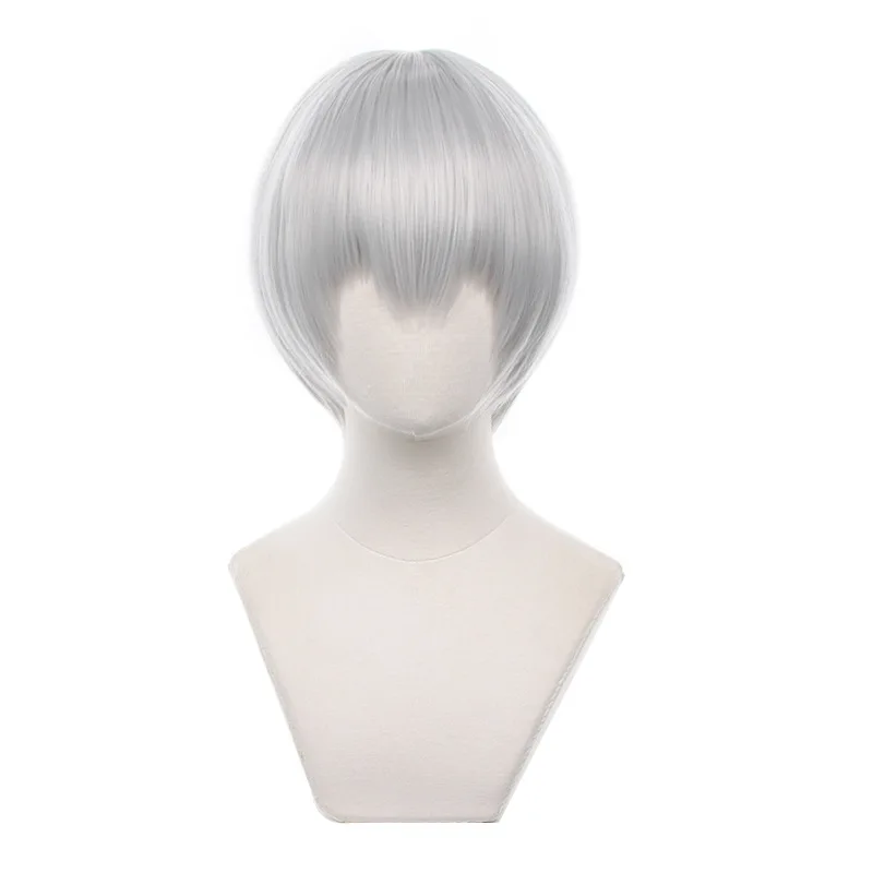 Spel Nier:Automata Yorha Nr. 9 Type S Cosplay Pruik Zilver Wit Haar Hittebestendige Synthetische Halloween Feestaccessoires Rekwisieten