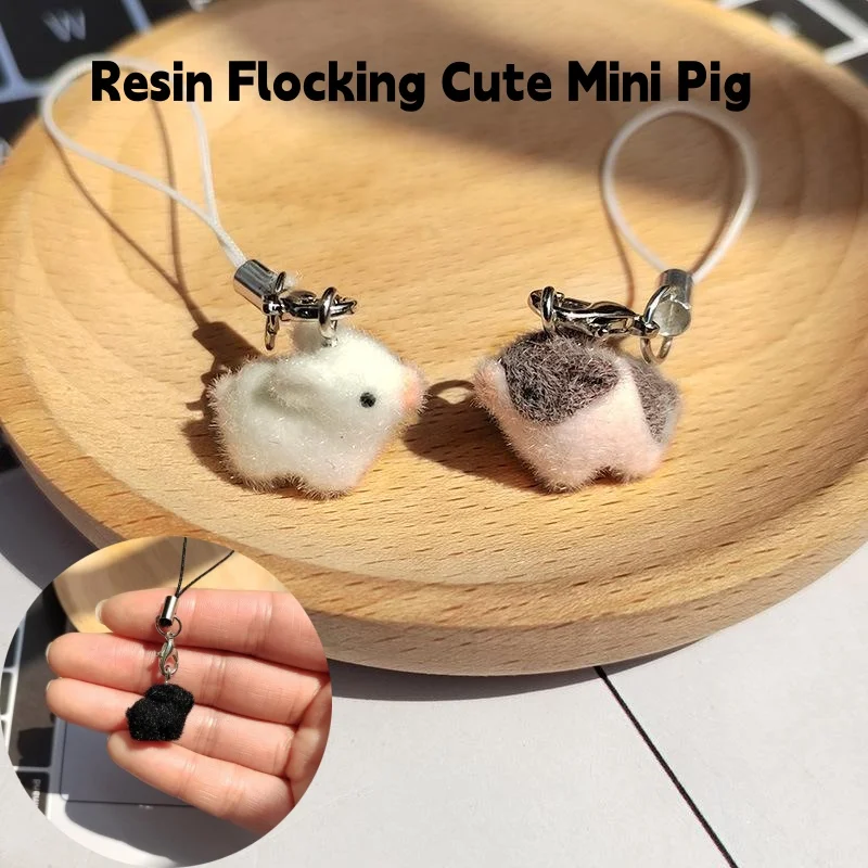 لطيف صغير الراتنج يتدفقون خنزير سلاسل المفاتيح لصديق هدية رقيق جميل الخنزير الحيوان الحيوانات الأليفة قلادة حقيبة سماعة الاذن الحبل الهاتف #1