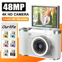 Digital Camera 8X Digital Zoom Vintage Vlog Video Recorder 180° Flip Screen Selfile Compact Digital Photography Camera for Kid