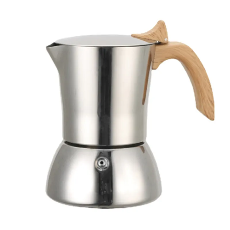 200ml Stovetop Espresso Maker Stainless Steel Italian Coffee Machine Maker 4Cup 6.8 oz Electric Stove Coffee Moka Pot