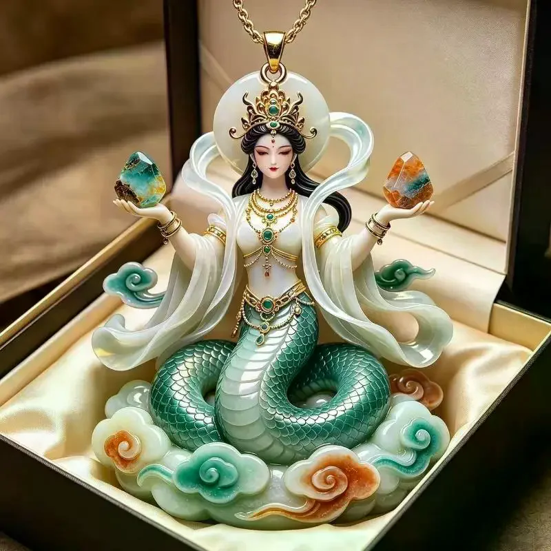 1Pcs Exquisite Nine Tailed Fox Peony Pendant Necklace Fashion Jewelry Accessories Gift For Friends Women Daily Party