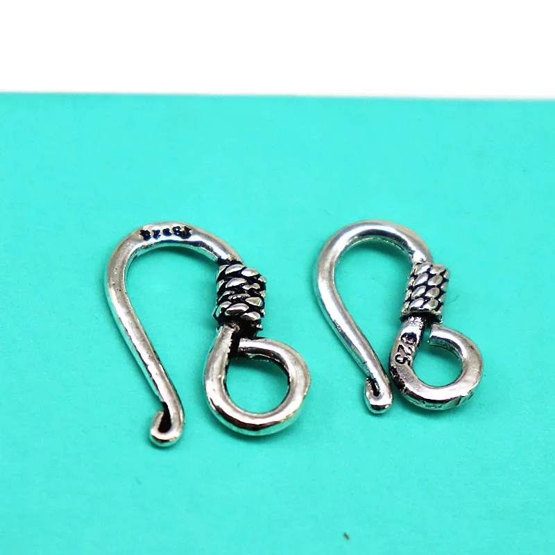 100% 925 Sterling Silver Connectors for Necklace Bracelet Clasp Hooks Jewelry Making S Style DIY Accessories 15mm High Quality