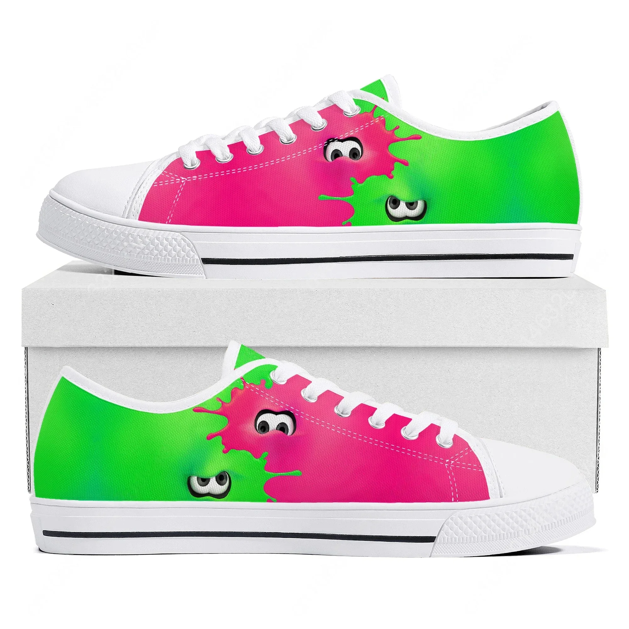 

Splatoons Sneakers Low Top Shoes Men Women Teenager Canvas High Quality Sneaker Casual Custom Made Shoes Customize Shoe White