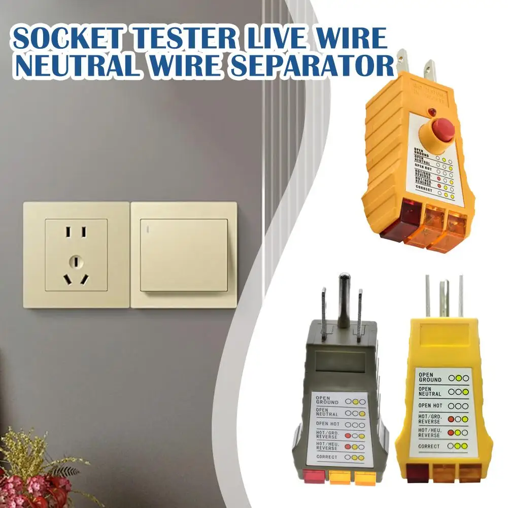  Safety Tester 305b Socket Power Socket Neutral Receptacle Handheld Tester Safety Wire Check Socket L1m4