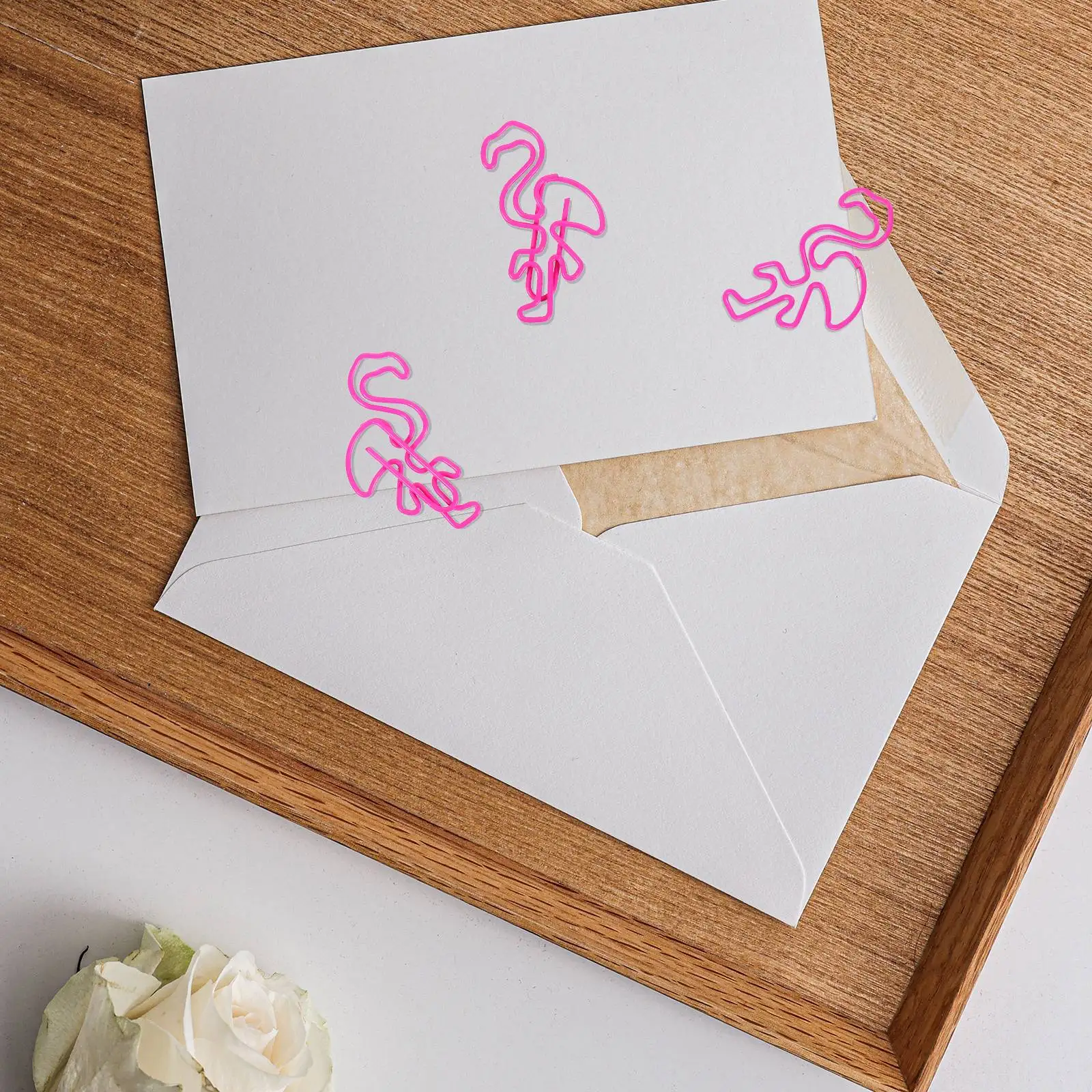 30 Pcs Flamingo Paper Clips Cartoon Metal Office School Supplies Colorful Stationery Jumbo Bookmark Durability Practicality