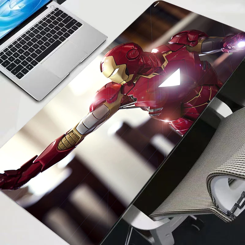 Alfombrilla de ratón de Anime para videojuegos, alfombrilla para teclado de ordenador, alfombra antideslizante para ratón, alfombrilla de ratón de regalo para Gamer Iron Man, alfombrilla de escritorio grande para mesa de oficina